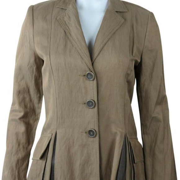 CAbi | Tan Brown Travelers Coat Mid Length Treasure Hunters Jacket Large Pockets - Picture 13 of 14